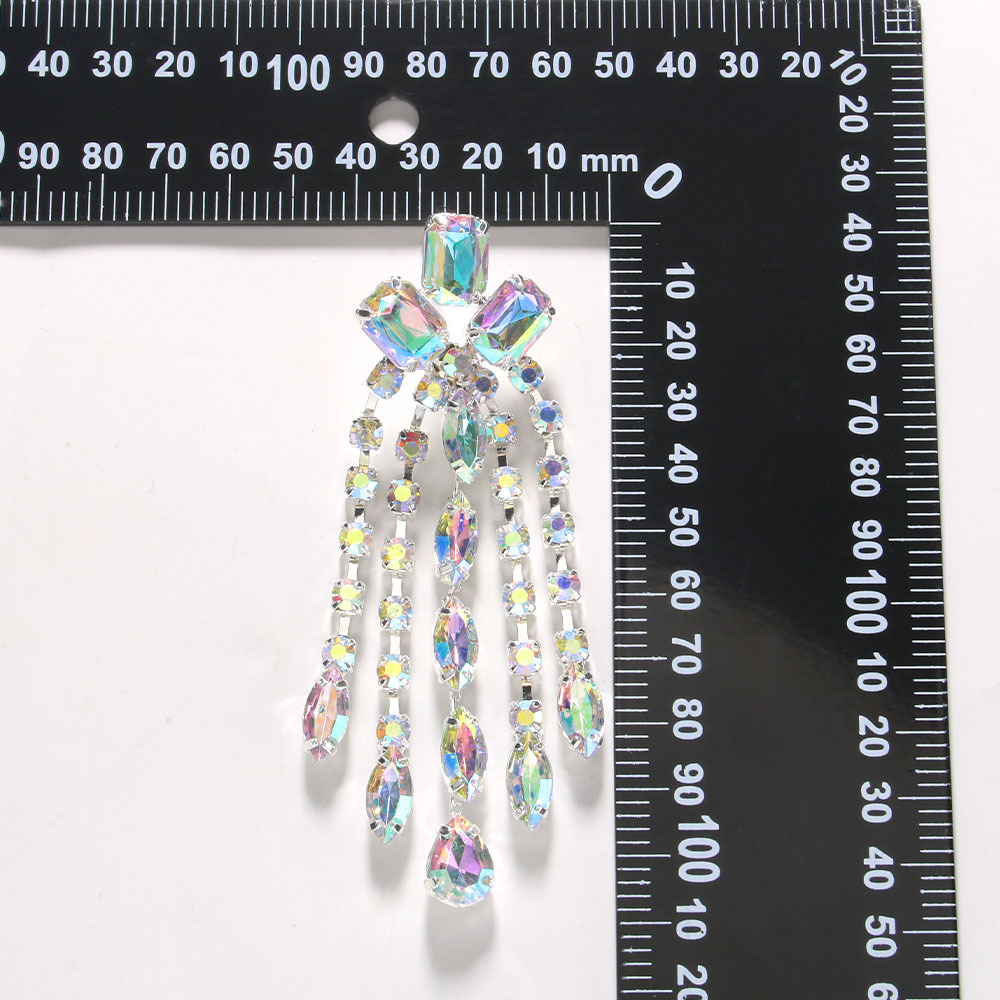Exaggerated Earring 2PCS/LOT Big long rhinestone pendant earrings Jewelry High-End Stage Accessories For Party