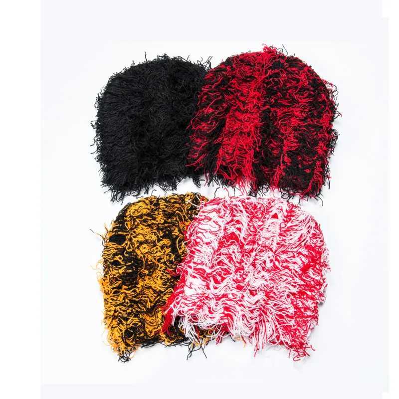 Distressed Beanie Winter Warm Ski Knit Hats For Wen Men Fuzzy Y2k Beanies Street X250212