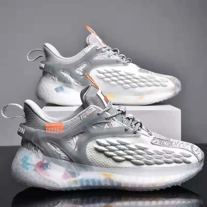 Running men Training Shoes mesh Breather Non Slip Wear-resistant Platform Sneakers