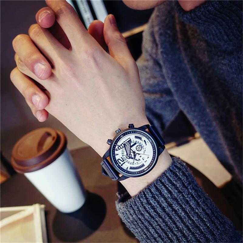 Middle school students watch mens mechanical watch mens fully automatic waterproof quartz watch youth trend boy Korean version high school students W2