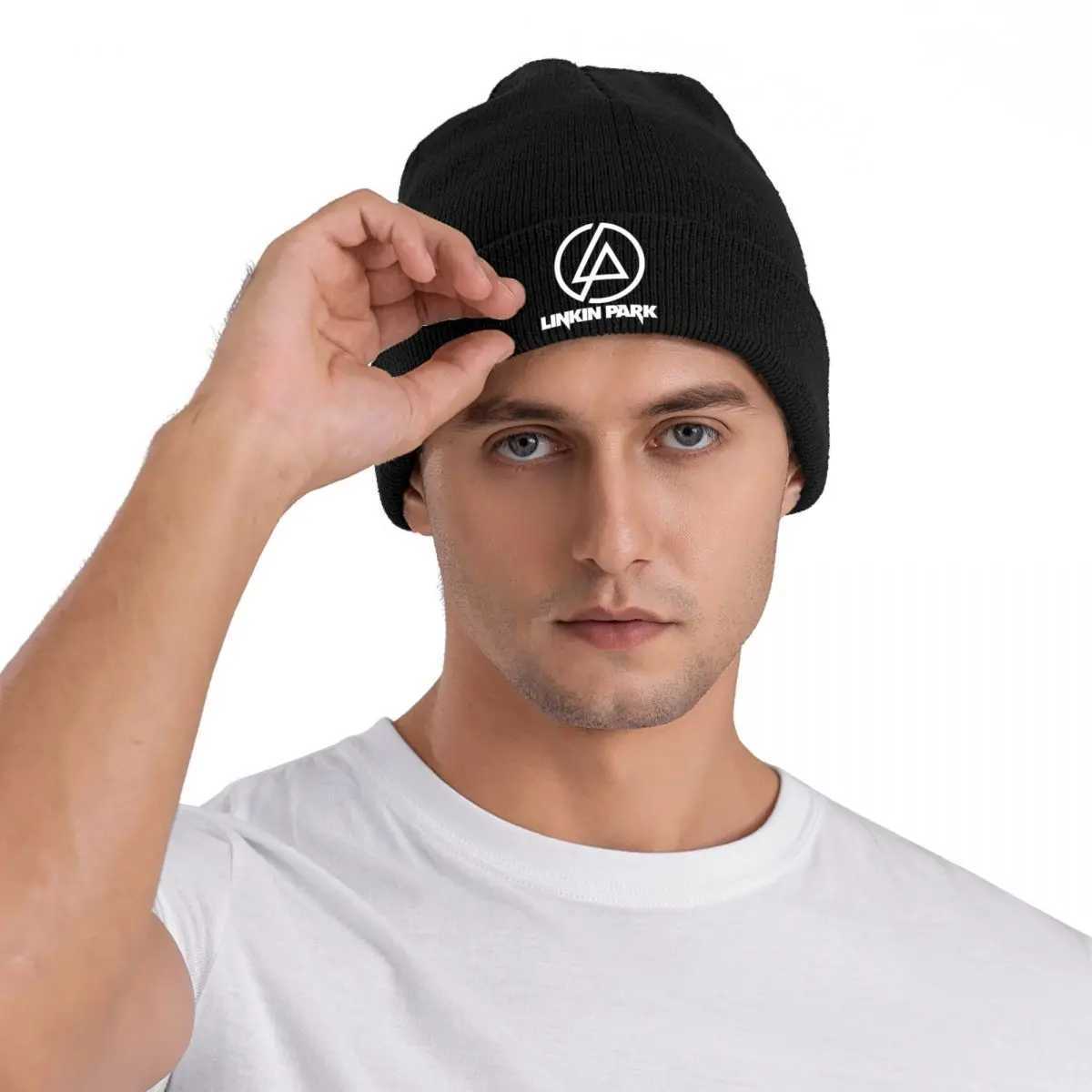 Linkin Park White Beanie Hat Rock Nu Metal Casual Hat Men Wen Neutral ie Sklies Beanies Hot Elastic Knitted Hat X250212