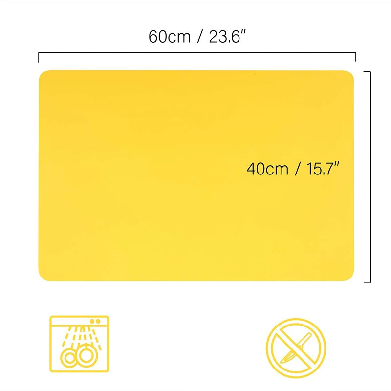 60/40cm Oversized Food Grade Silicone Waterproof Placemat Heat Insulation Anti-Sding Washable Table Mat For Kitchen Dinner 250206