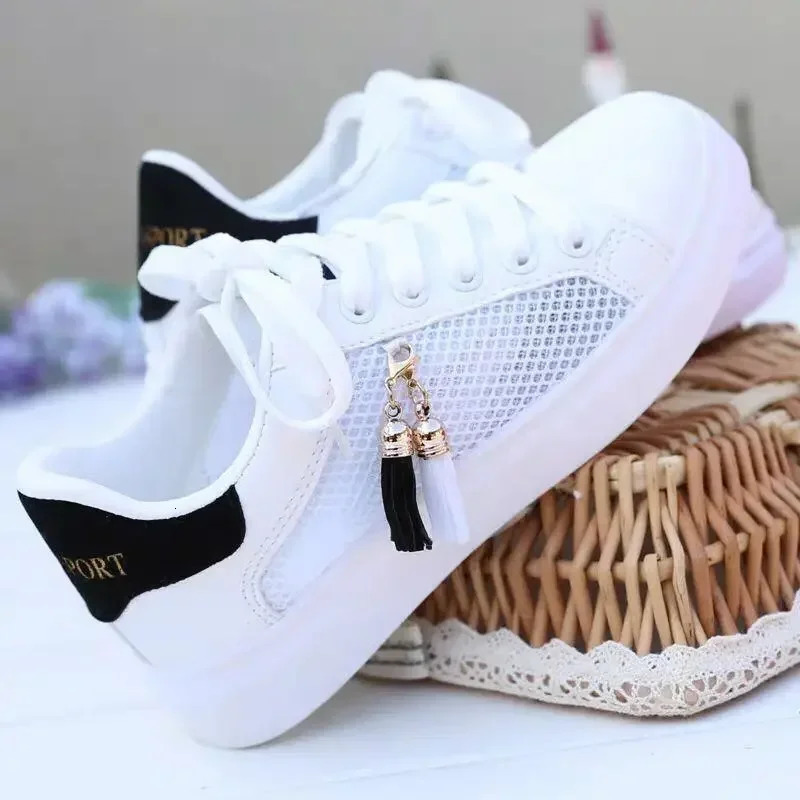 Women Sneaker Breathable Students Casual Shoes Sports for Girl Flat Mesh White Shoes Vulcanize Desginer 250208