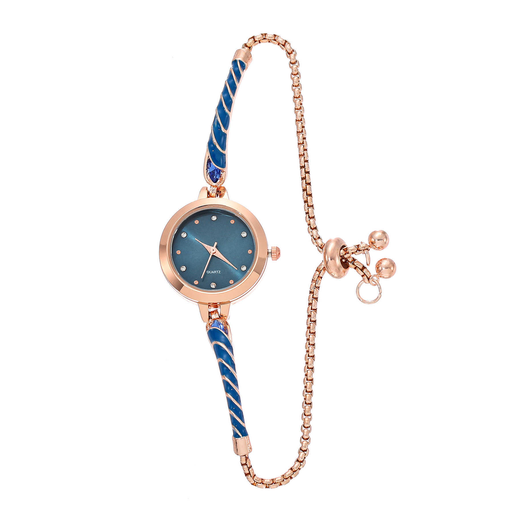 2024 New Fashion Diamond Set Round Womens Watch with Free Adjustment Bracelet and Quartz Watch for Women W250212