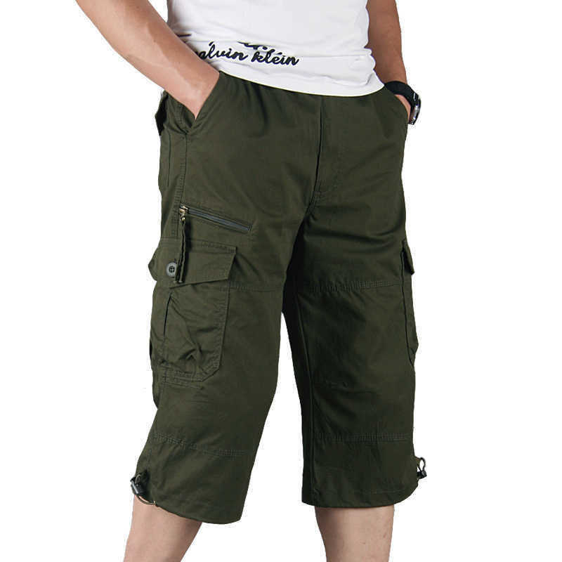 Capris Mens cargo pants Pants Mens loose thin mens multi pocket outdoor sports casual shorts W250212
