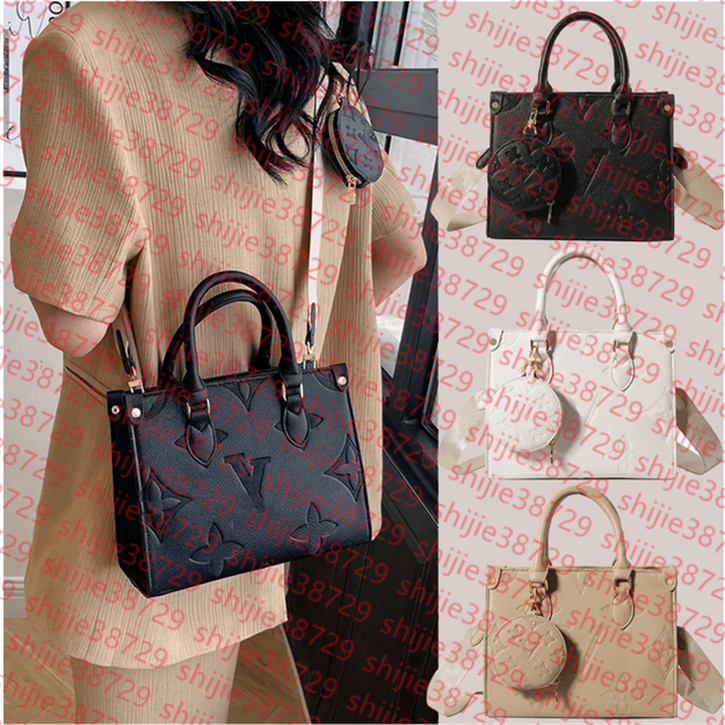 12A Onthego Luxury totes designer bag womens on the go MM GM handbags tote bag Hot Crossbody flower ladies Casual Genuine Leather purse shoulder bags female handbag
