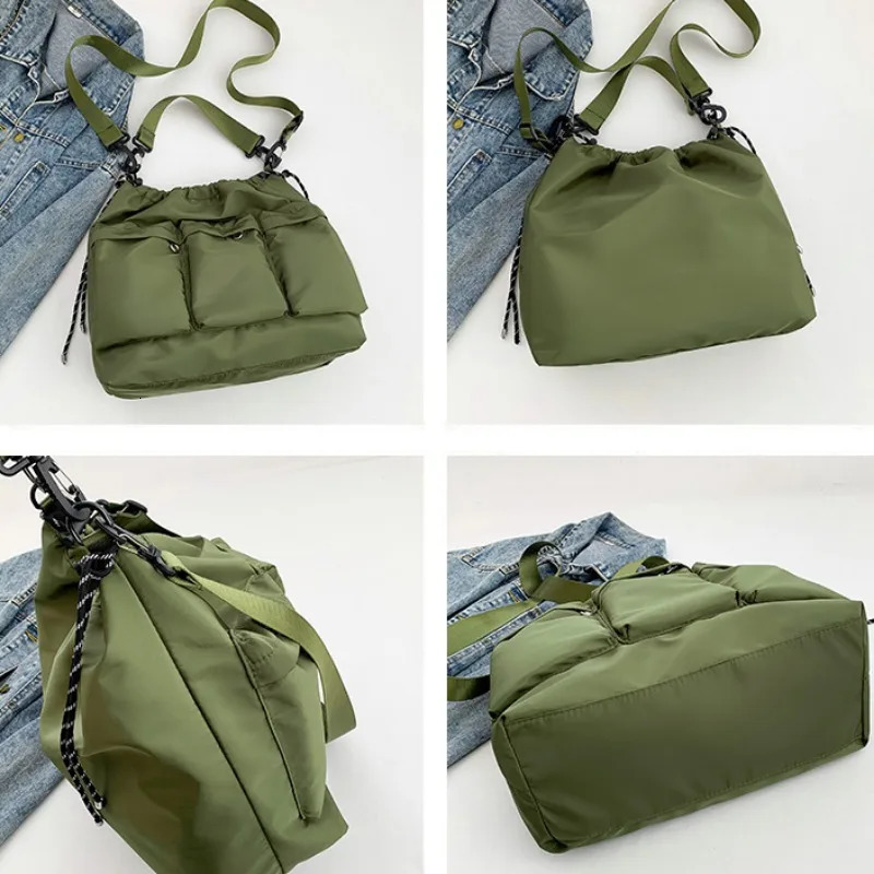 Student Crossbody Bag Large Capacity Nylon Shoulder Bag Multi Functional Handbag Multi Pocket Mommy Bag 250207