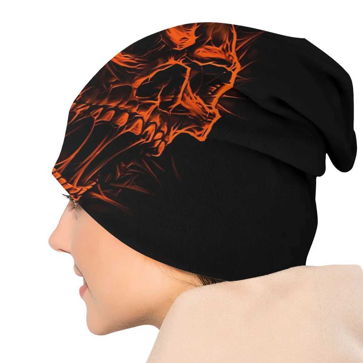 Skull Bone Fashion Hat Red Skull Thin Hat Hat Hat Fashionable Skull Bean Hat Wen Mens Ear Cuffs X250212