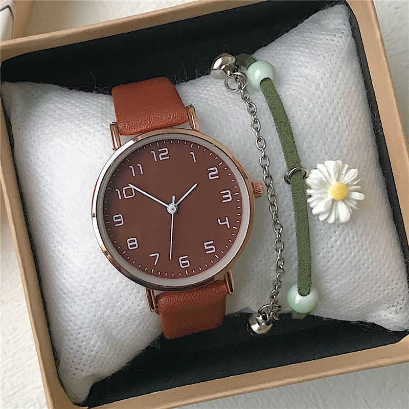 Green Watch Female Student Exam Artistic and Minimalist Temperament Junior High School Student Showcases White Forest Style Versatile Quartz Watch Fem