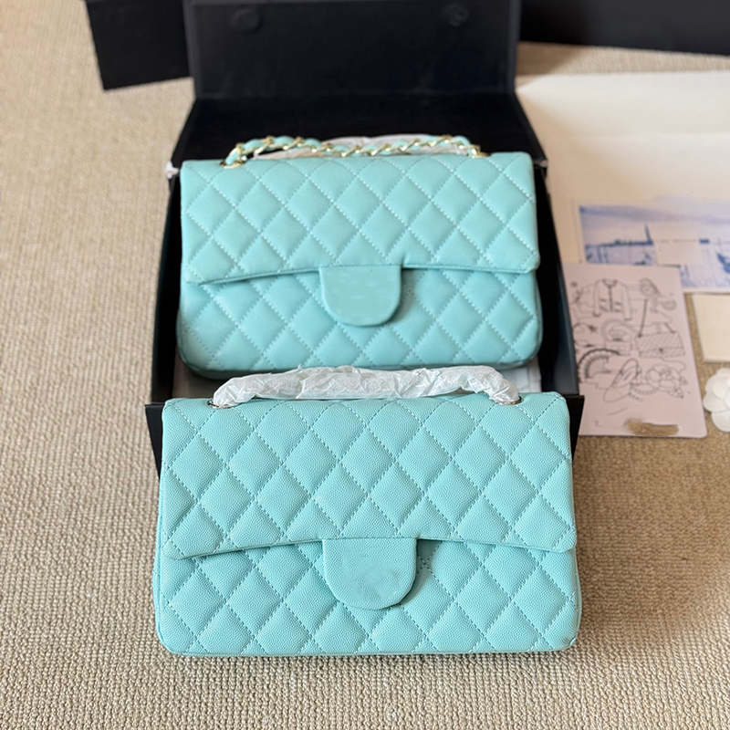 Cf Caviar Chain Bag Designer Women Shoulder Bag Leather Clamshell Seam Gold Silver Hardware Metal Twistlock Matelasse Chain Hand Crossbody Bags Makeup Sacoche 26cm