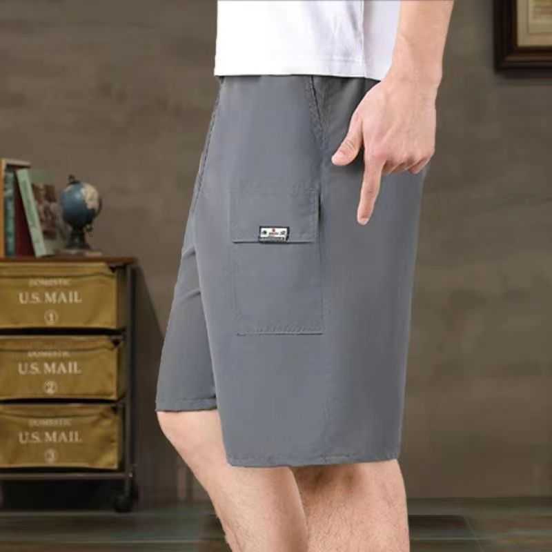 Mens shorts thin design elderly pants elderly five quarter pants for wearing outside big shorts for dad casual shorts for middle-aged wear W250212