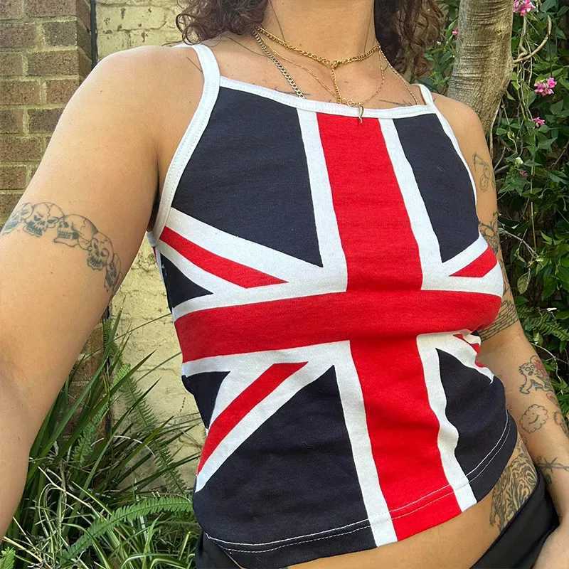 Y2k printed vest sveless womens punk short retro cool girl Gothic Fairycore sexy Corset Grunge vest strap emoXJ250212