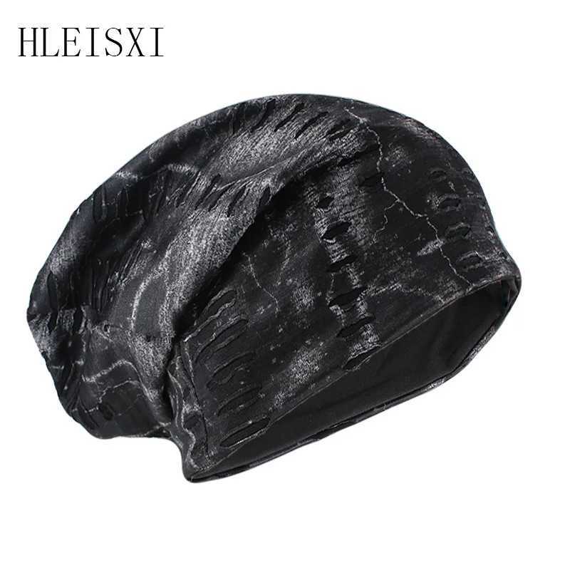 HLEISXI Men Hip Hop Fashion Beanies Sklies Spring Warm Thin M Brand Hole Casual Hat Outdoor Adt Wens New Hats X250212
