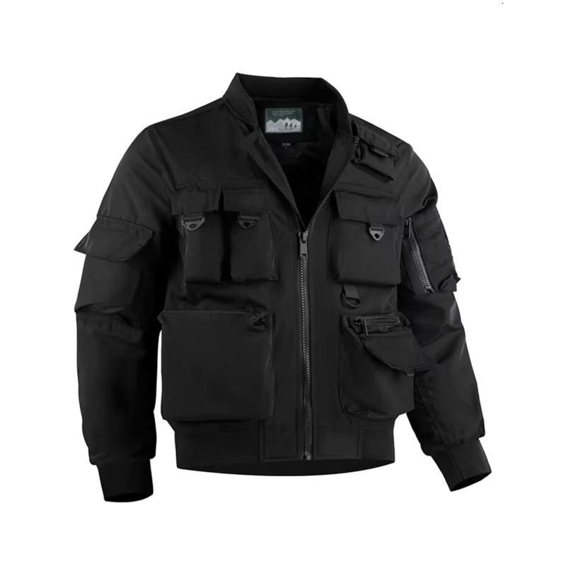 Spring And Autumn Men's New Multifunctional Military Off-Road Jacket Multi-Pocket Simple Solid Color Casual