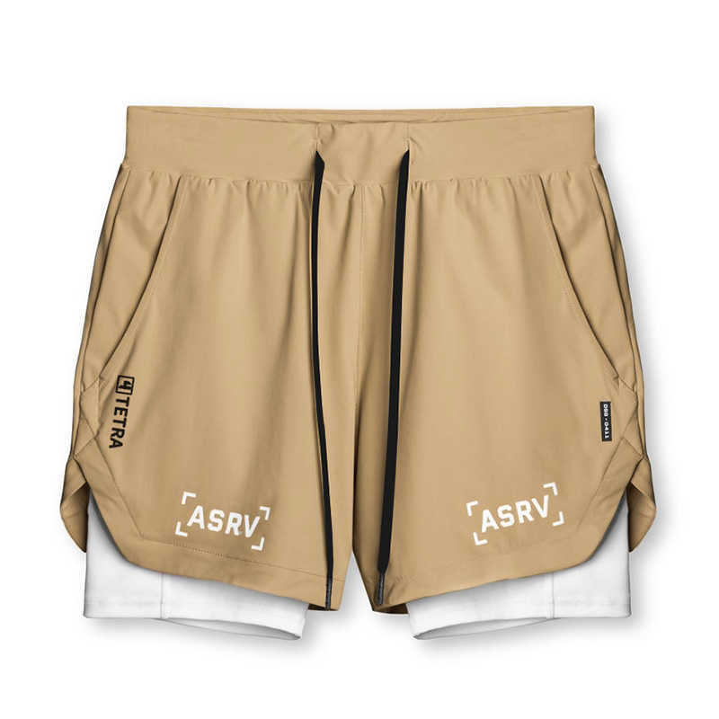 Summer mens sports shorts for outerwear American style anti glare double-layer shorts mens multi pocket trendy versatile quick drying pants W250212