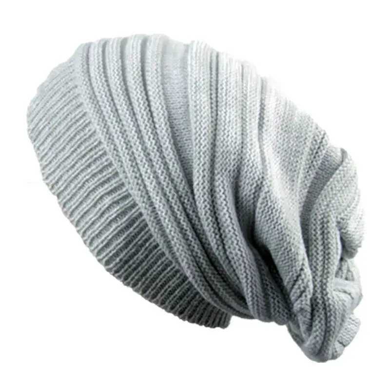 Men and Wen Hat Mixed Color Cotton Striped Hip Hop Winter Warm Hat Beanies Knitted On Loose Hat Outdoor Warm Plover Caps X250212