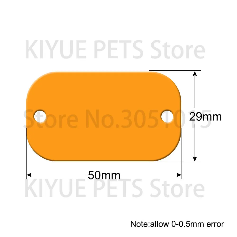 Wholesale 100Pcs Dog Tag 2 Hole Punch NamePlate Key Military Card Motorcyle Laser Hanging Pet ID Tags Custom Name Personalized 250207