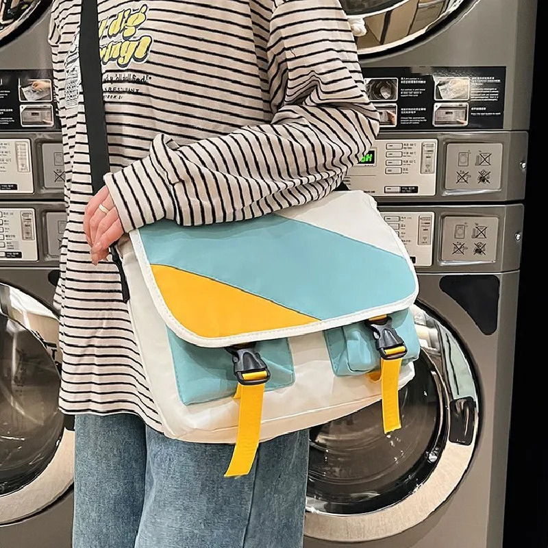 Waterproof Nylon Messenger Bags for Women Canvas Handbags Shoulder Crossbody Bag Large Capacity Casual Students School Bags 250207