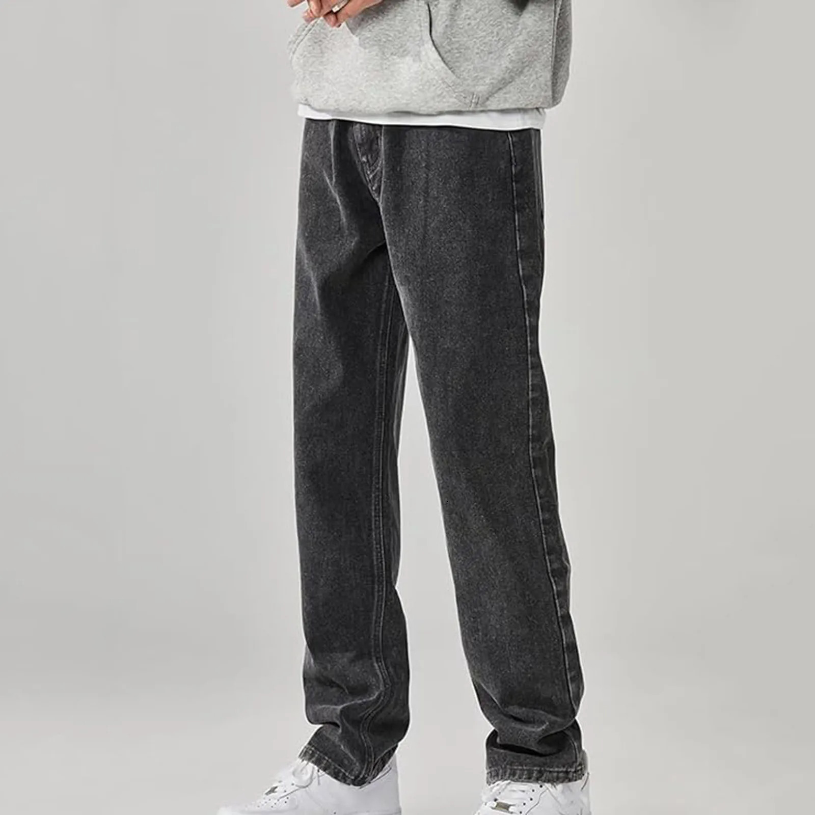 Mens Jeans Denim Pants Fashion Y2k Baggy Streetwear Hip Hop Korean Style Straight Trousers Male Clothes 250210