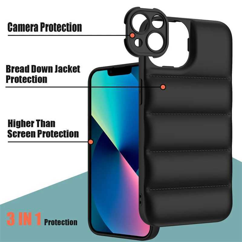 Fashion Brand Down Jacket Phone Case For iPhone 15 14 Pro 13 12 11 Pro Max X XR XS 7 8 Plus Soft Silicone Shockproof Back Cover Z250211