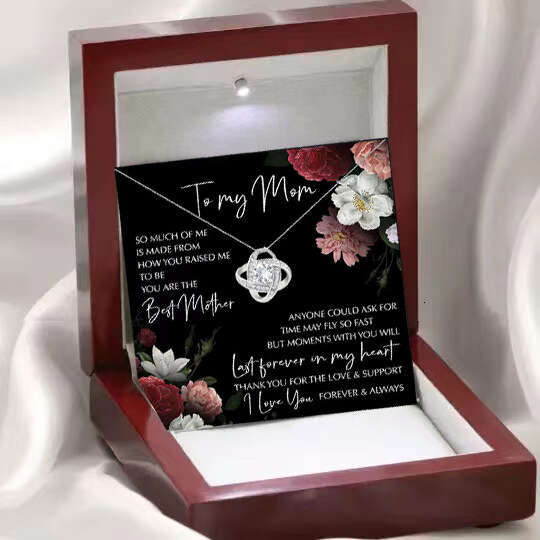 Full Dia Zircon Pendant Simple Clover Necklace Mother's Day Gift