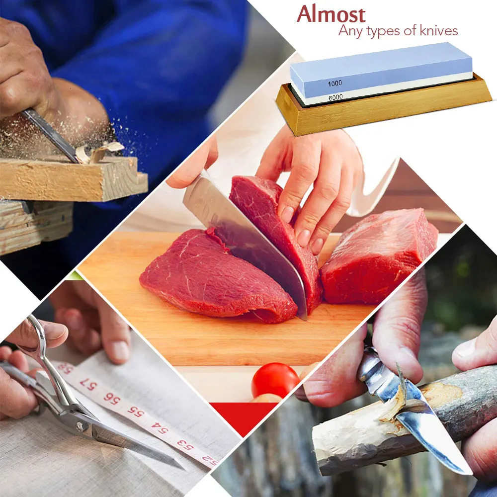 Sharpening Stone Knife Sharpener Professional Whetstone Dual Side Set Grinding Shapner Water Wetstone Kitchen Accessories Tools 250211