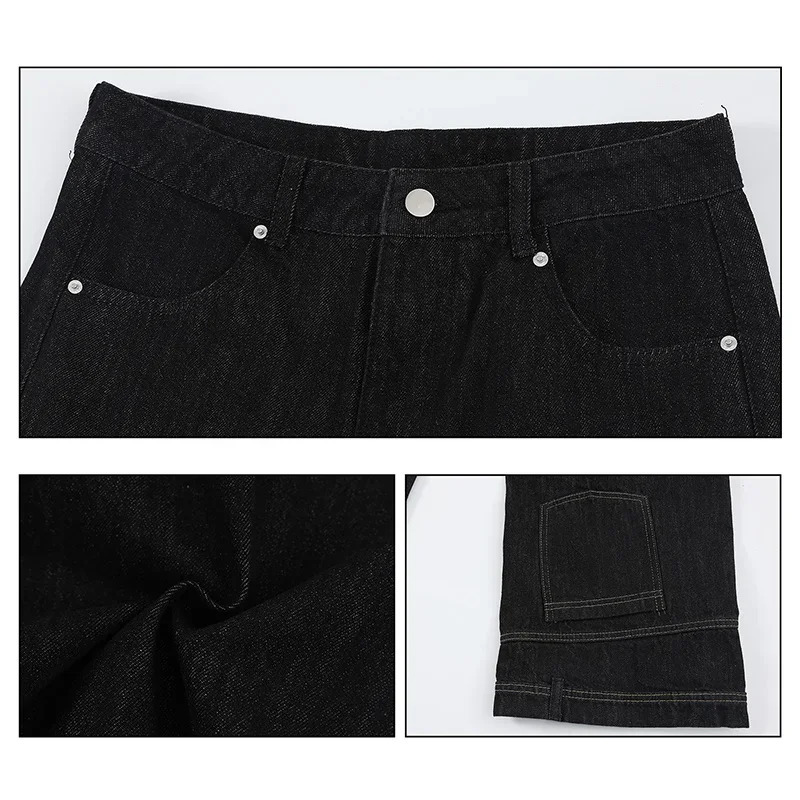 Fashion Men ner Wide Leg Jeans Male Chic Daily Party Casual Denim Pants Baggy Straight Aesthetic Streetwear Trousers 250210