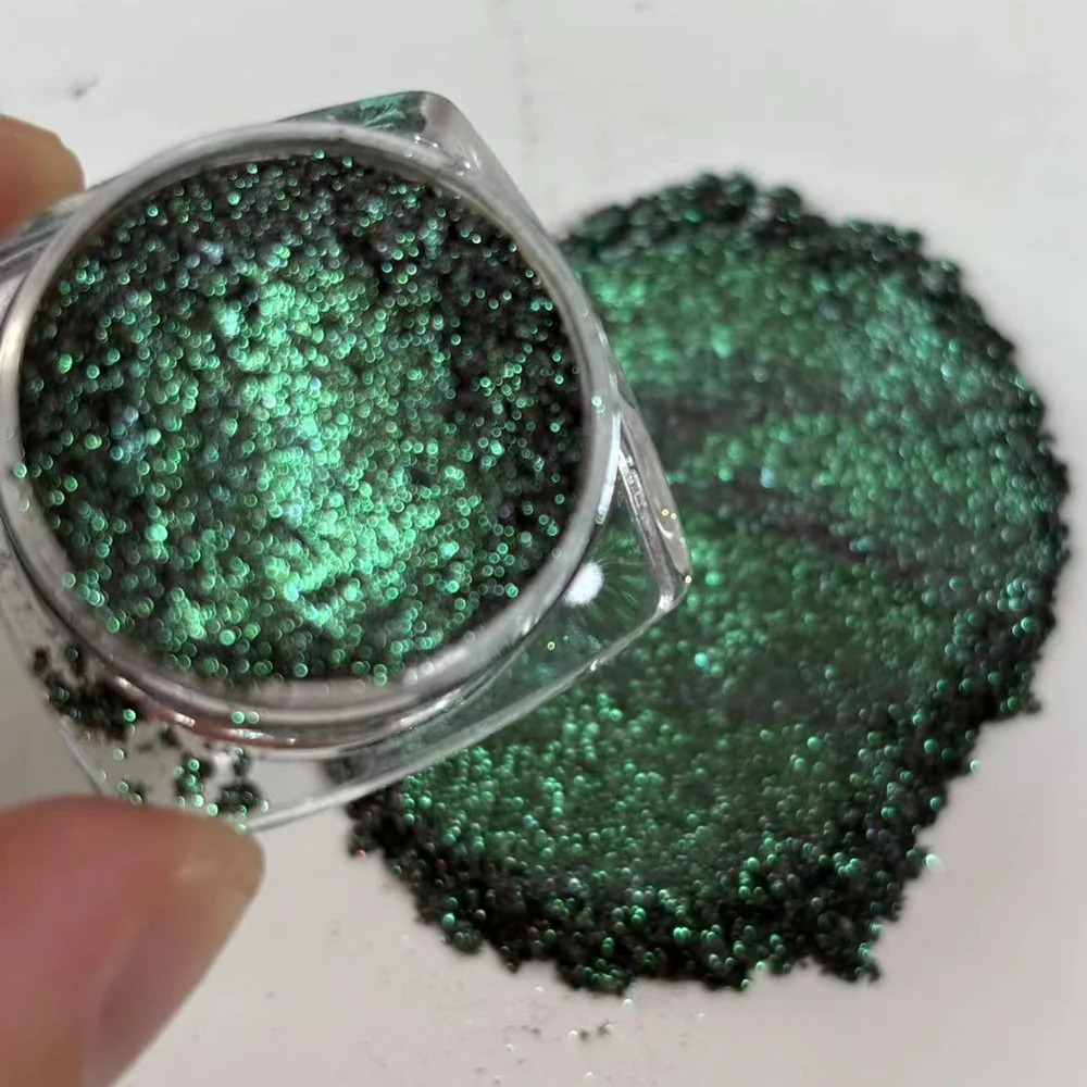 Natural Black Base Green Shimmer Mica Chameleon Powder for Makup Nail Art Gel Epoxy Resin Bath Bombs Candle Soap Lip Gloss Slime 250208