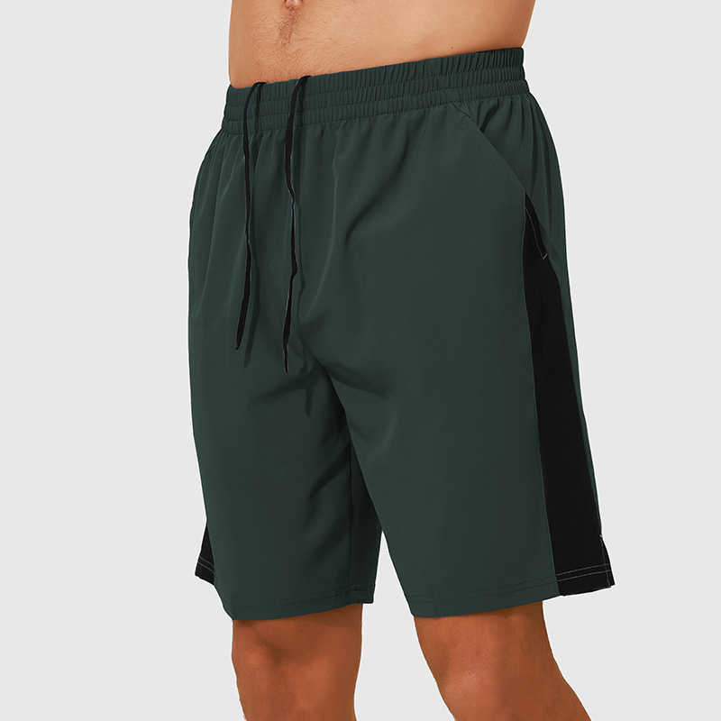2024 new mens quick drying sports shorts lightweight and breathable summer loose color contrasting drawstring running and fitness shorts W250212