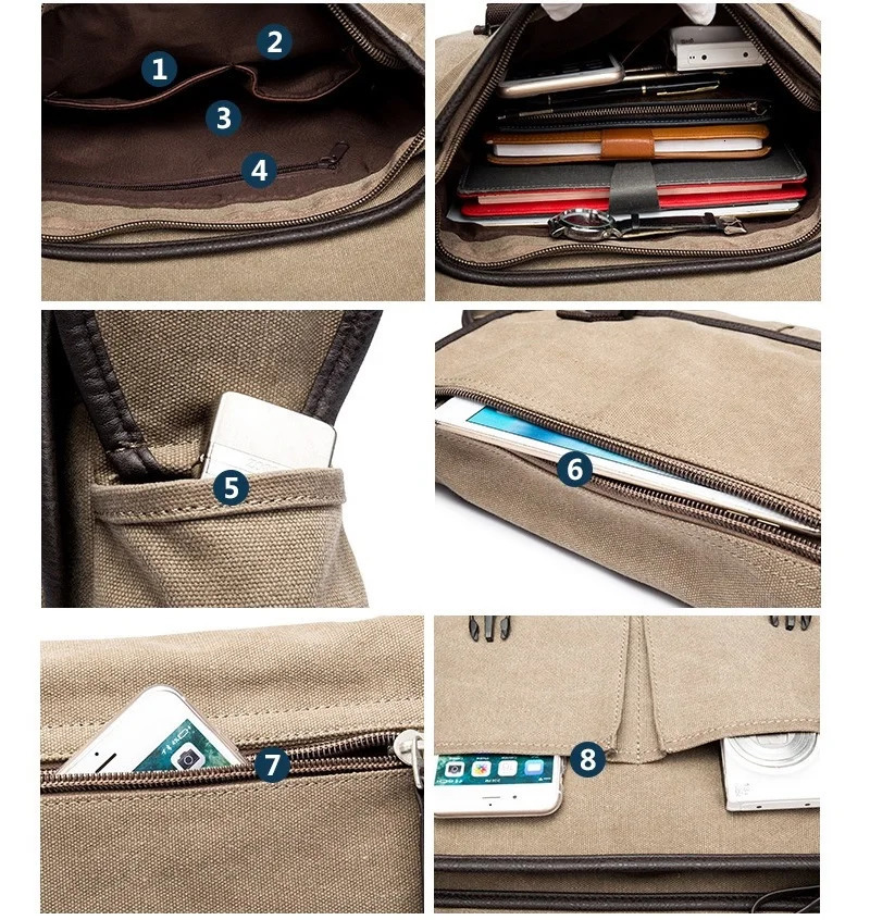 Canvas Man Shoulder Bag Fashion Mens Messenger Bag Korean Style Crossbody Bags Male Side Bag 250207