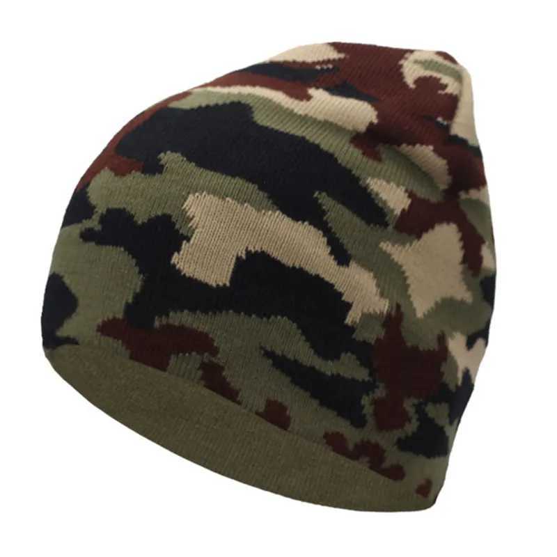 Camouflage Knitting Beanie Hats Cotton Warm Sklies Beanies Caps for Man Wen Autumn Winter Wool Caps Knitted Bonnet Hats X250212