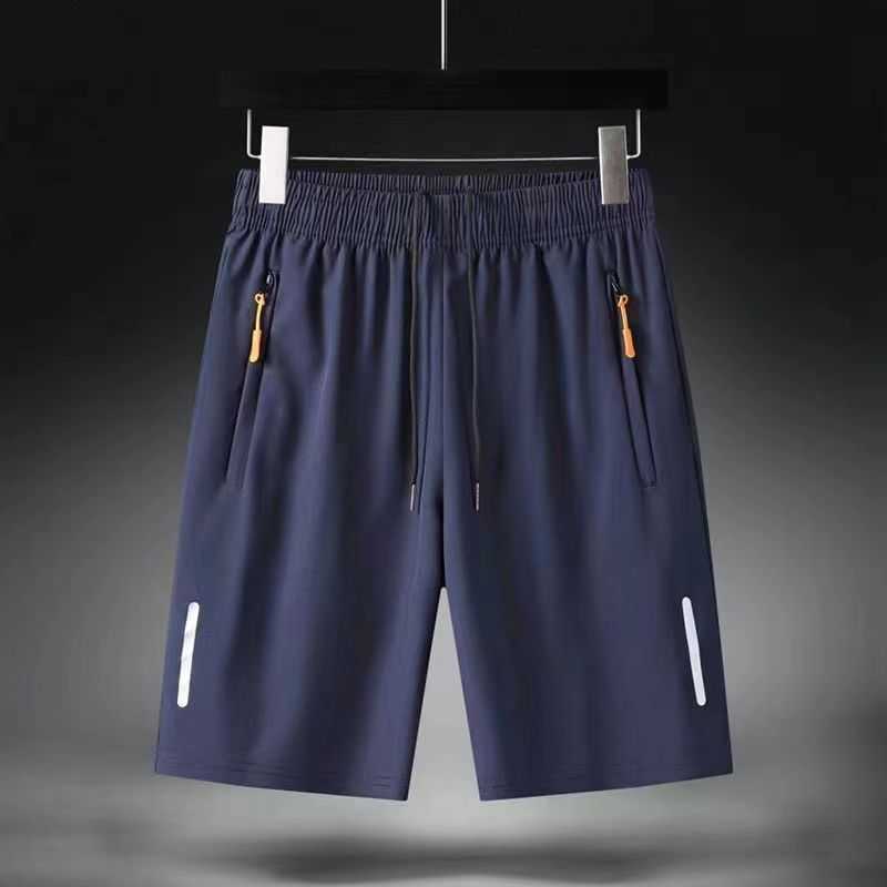 Summer ultra-thin ice silk mens five quarter pants trend sports fast drying zipper loose casual running ice silk pants 2023 W250212