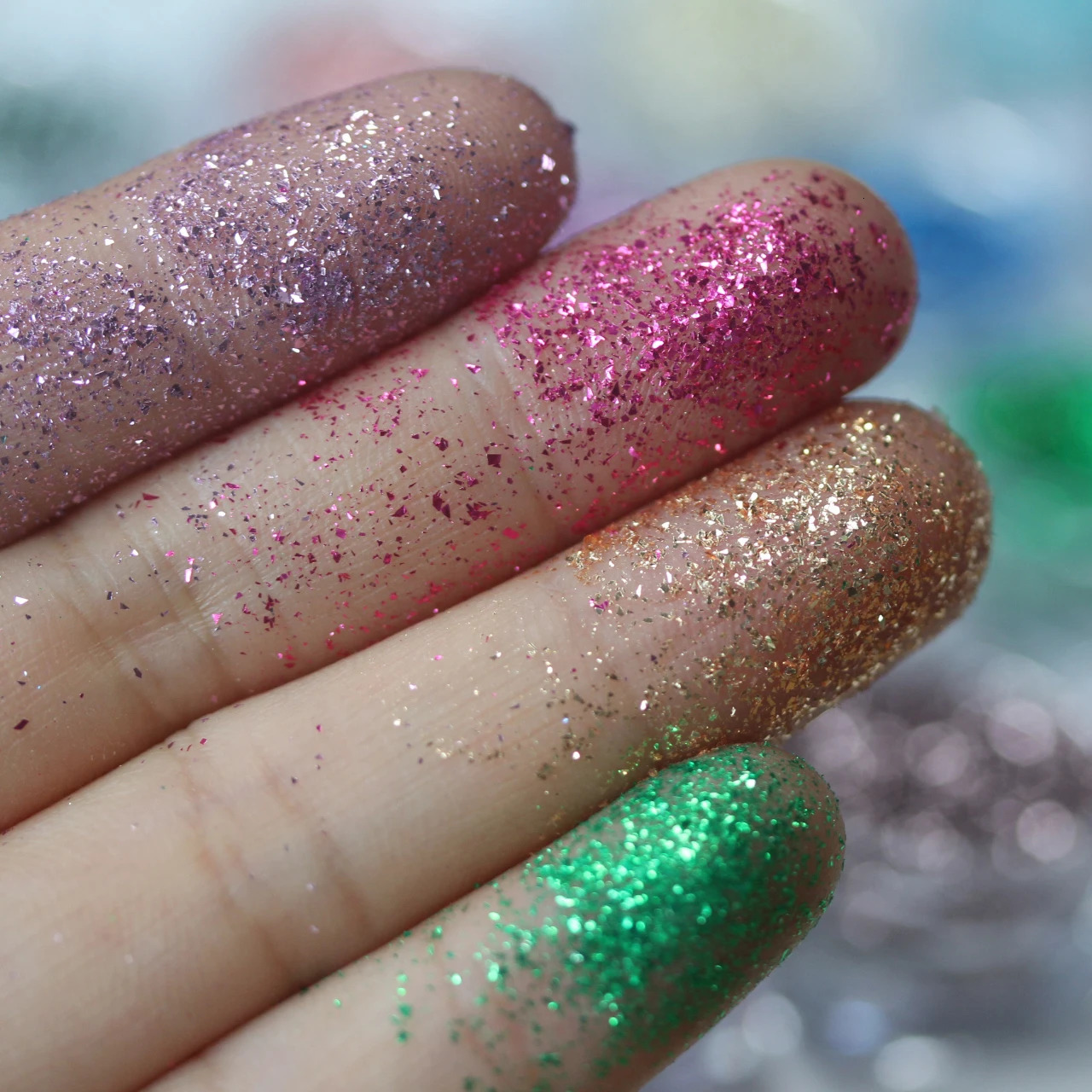 0.5*0.5mm Solvent Resistant Metallic Color Flakes Glitter Dust for Nail Polish Shiny Sticker Face Body Resin Diy Crafts Cosmetic 250208
