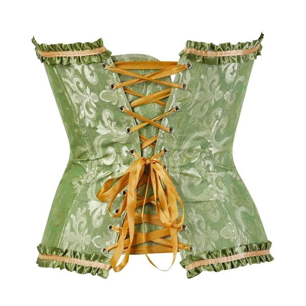 Sexy Bustiers And Corsets Floral Lace Tops Shapewear For Women Vintage Corset Gothic Overbust Satin Jacquard CorsetsXJ250304