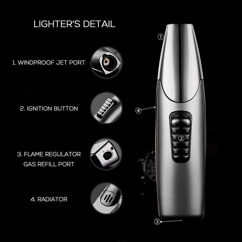 JOBON Fashion Cigar Jet Lighter Blue Flame Windproof Refillable Lighters Gift for FriendT250211