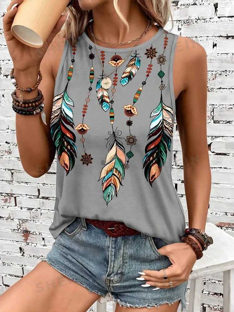Outdoor Street Fashion Womens Sveless T-shirt Summer Casual Daily Crew Neck Tank Top Leopard Print Womens Ele Tank TopXJ250212