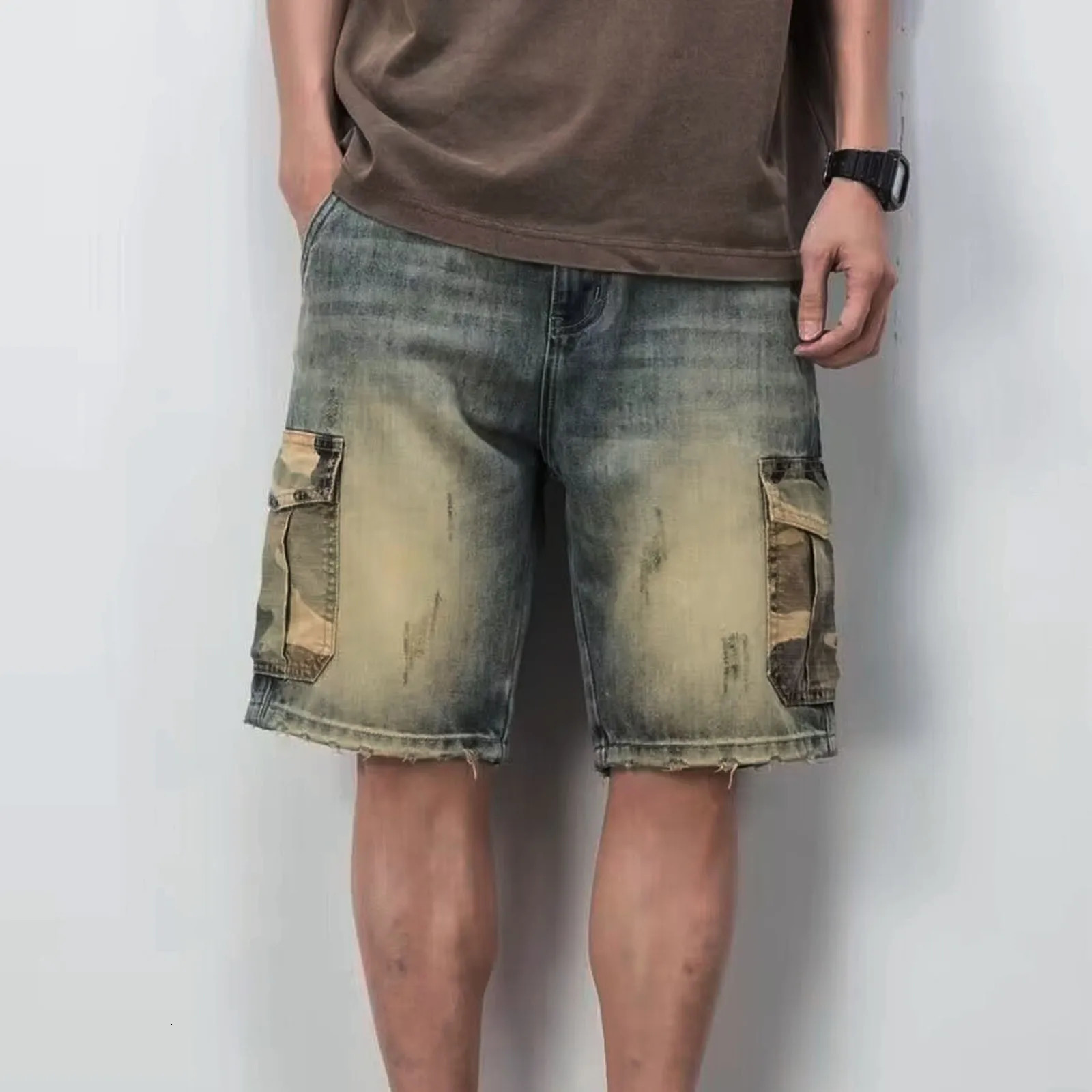 Product shorts mens casual denim with pockets plus size Ropa De Hombre pants 250211