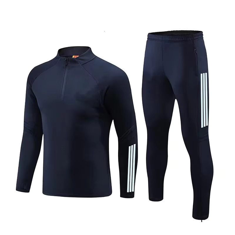 New Men's Sports Set Espanol Fans Long Zipper Jacket Training Wear Games Jerseys Soccer Kit Aldult Tops And Trousers Casual Wear