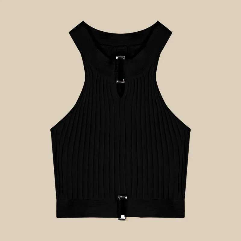 Women Y2K Sexy Tank Tops Chic Tops Halter Off Shoulder Crop Top Camis Elastic Slim Solid Knit Sports Tank Tops For Women SummerXJ250212