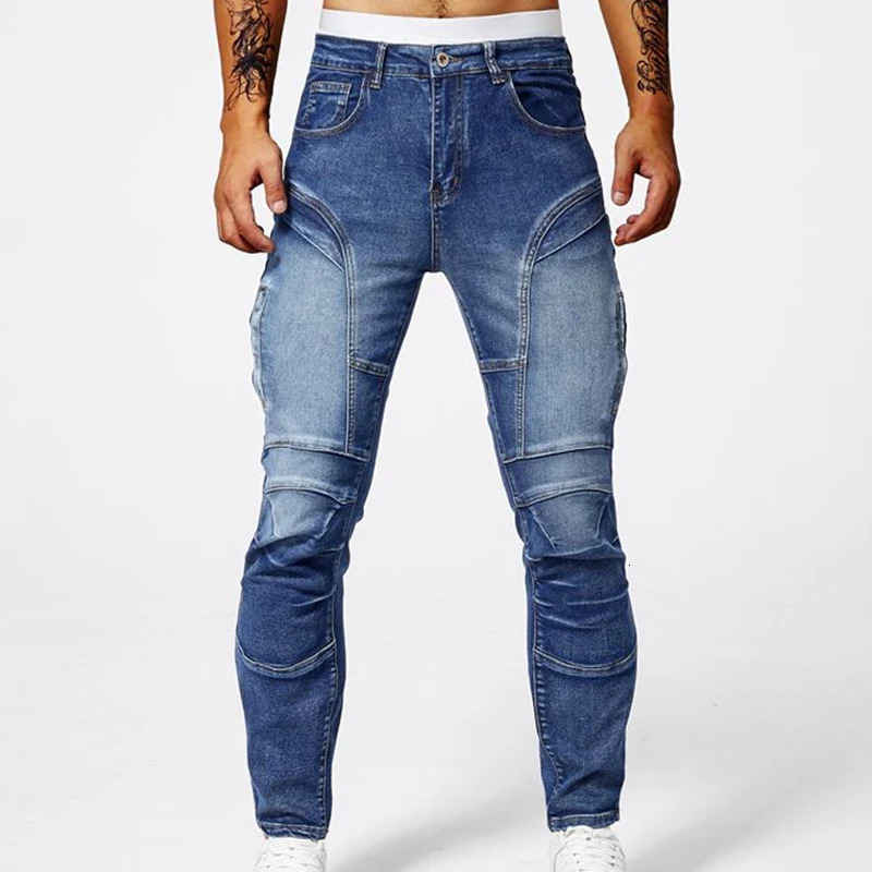 Trendy Jeans Mens Small Straight Leg Denim n Pants Slim Fit Hole Long High Street Classic Quality 250210