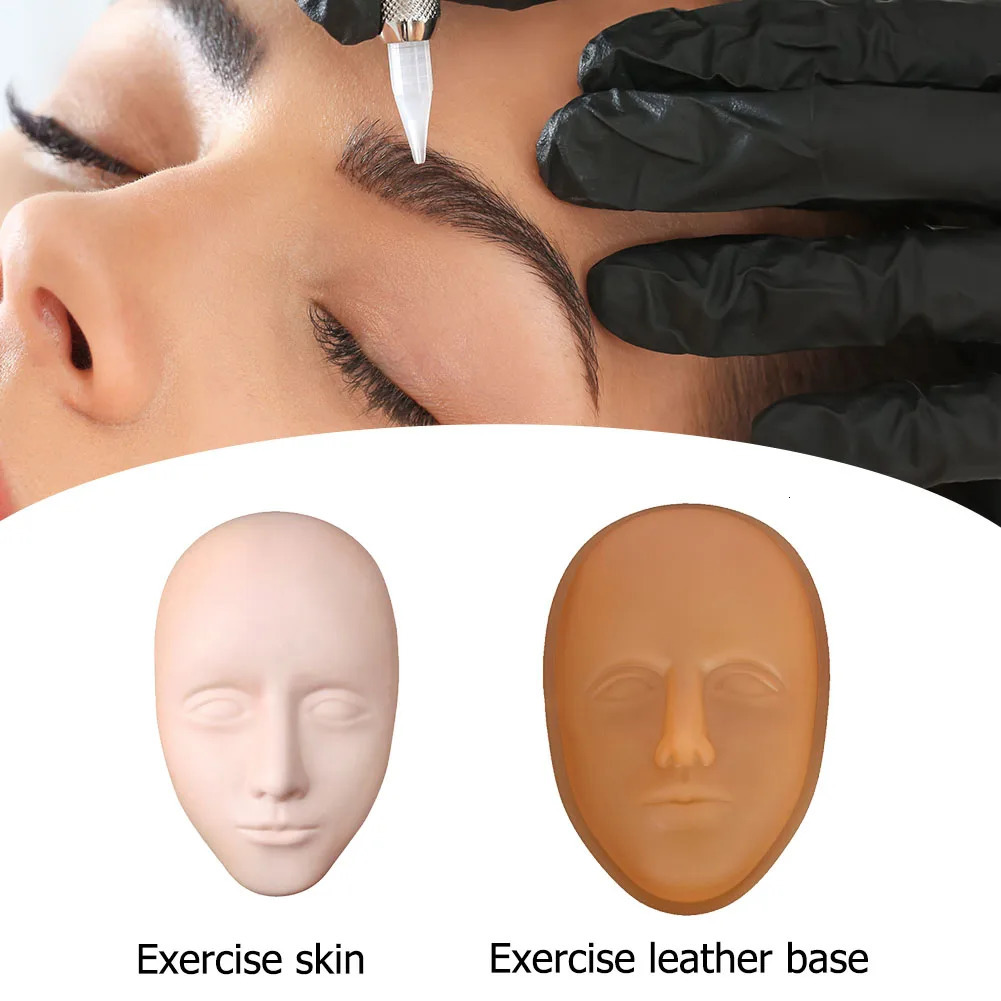Silicone 5D Eyelash Extension Training Flat Realistic Mannequin Model Head Practice anent Makeup Lip Eyebrow Tattoo Skin 250207