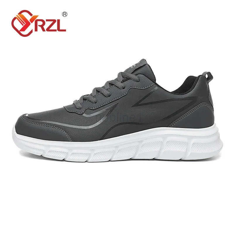 YRZL Black Running Shoes Leather Waterproof Athletic Sneakers Men Wear-resistant Men Walking Sport Shoes Cfortable Men Shoes Z250212