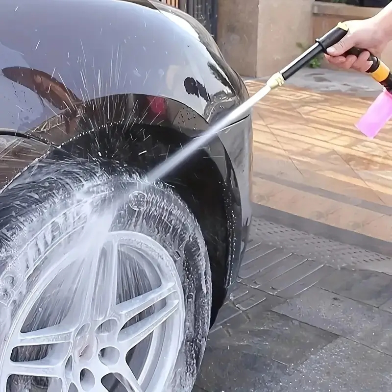 Adjustable Nozzle Metal Hose Attachment for Superior Cleaning Performance in Gardens and Driveways