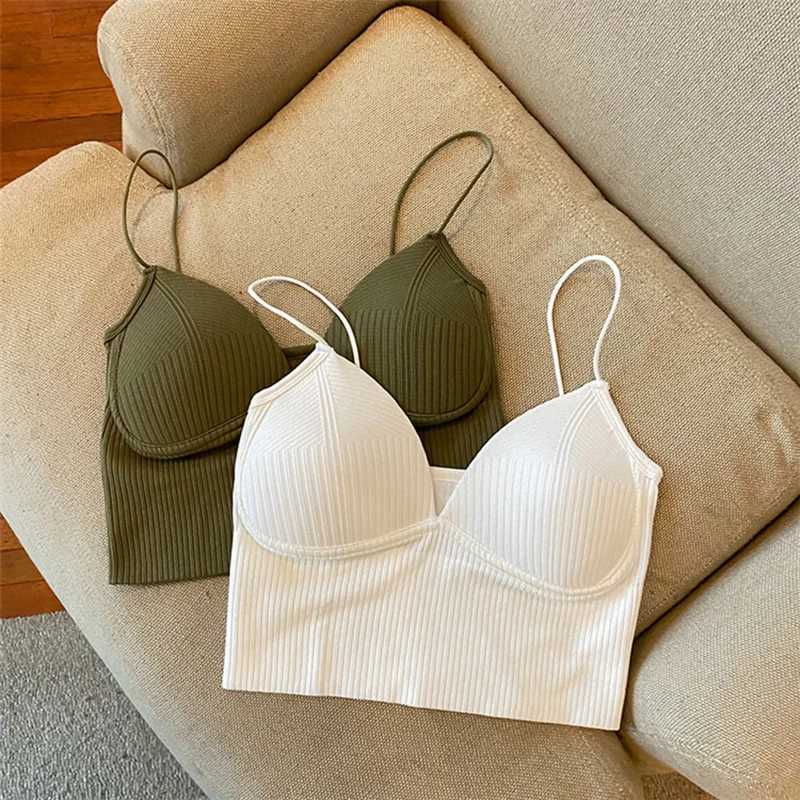 Spring And Summer New Products Small Halter Vest With One Piece Fixed Cup Chest Binding Outside Wear Soled Strapless TopXJ250212