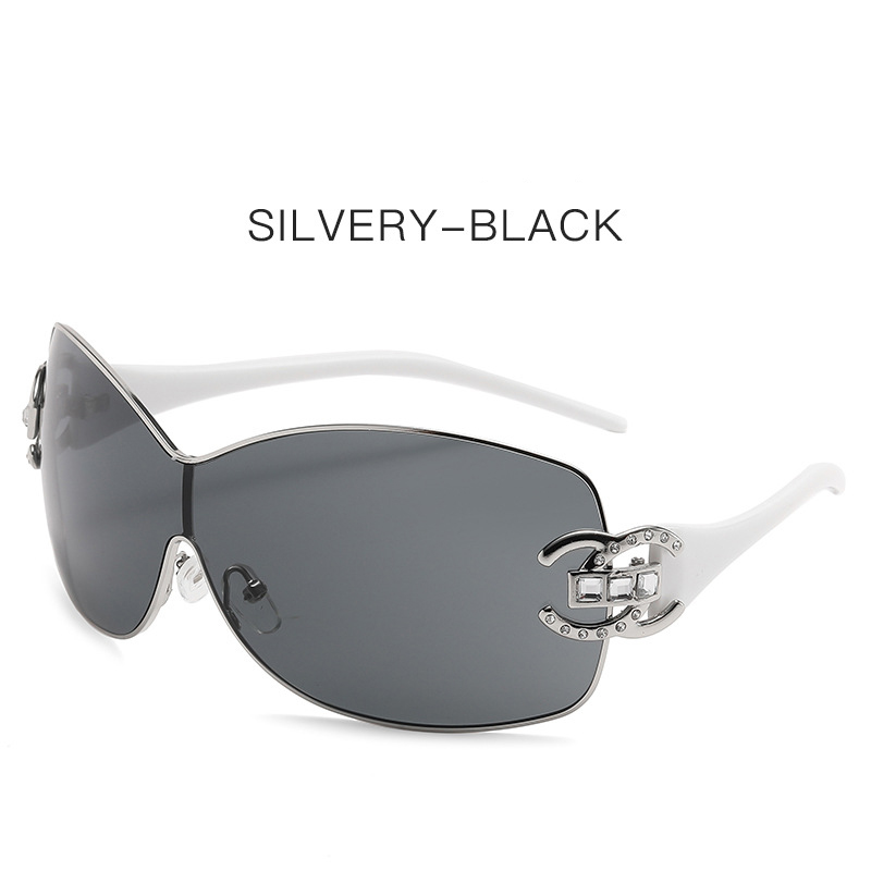 2025 Oversized Rimless Sunglasses Women Sunglasses Gradient Sun Glasses Rectangle Cutting Lens Ladies big Square Y2K Style Women Eyewear