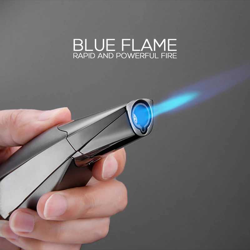 JOBON Fashion Cigar Jet Lighter Blue Flame Windproof Refillable Lighters Gift for FriendT250211