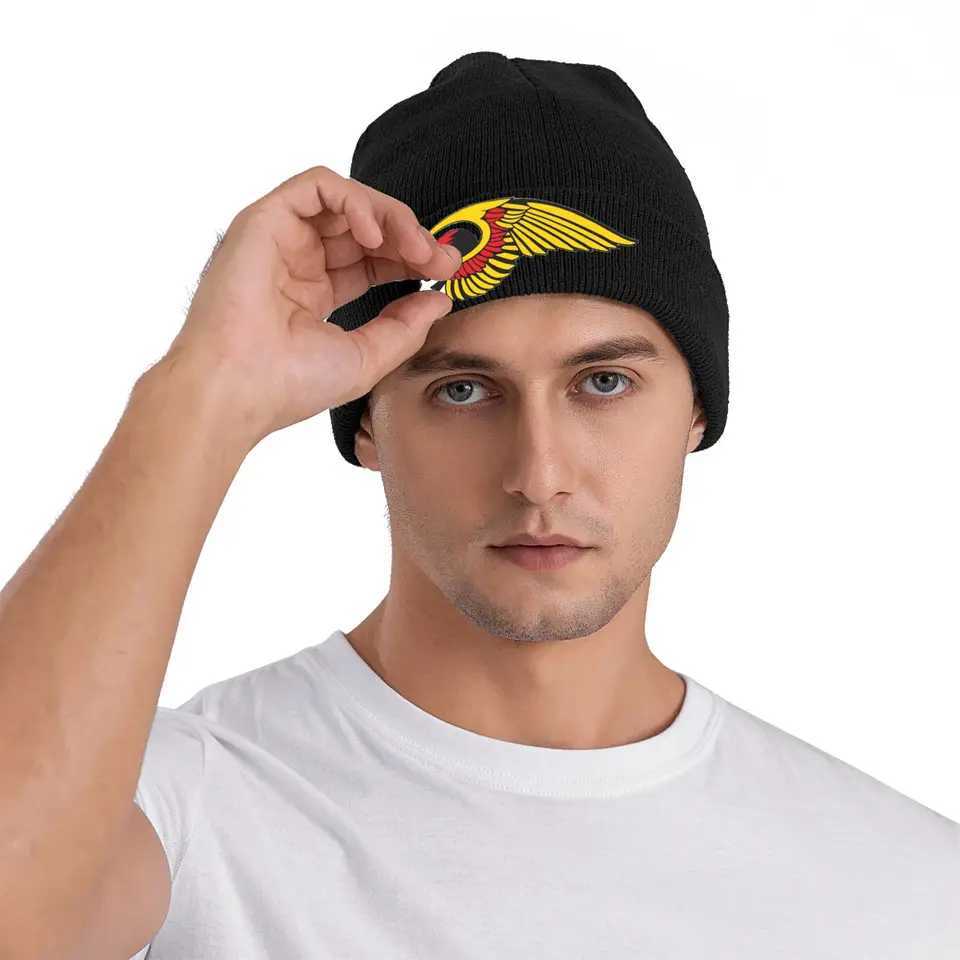 Cust Hell HAMC Angel Motor Race Sklies Beanies Caps Streetwear Winter Warm Knitting Hats Adt Motorcycle Club Bonnet Hat X250212