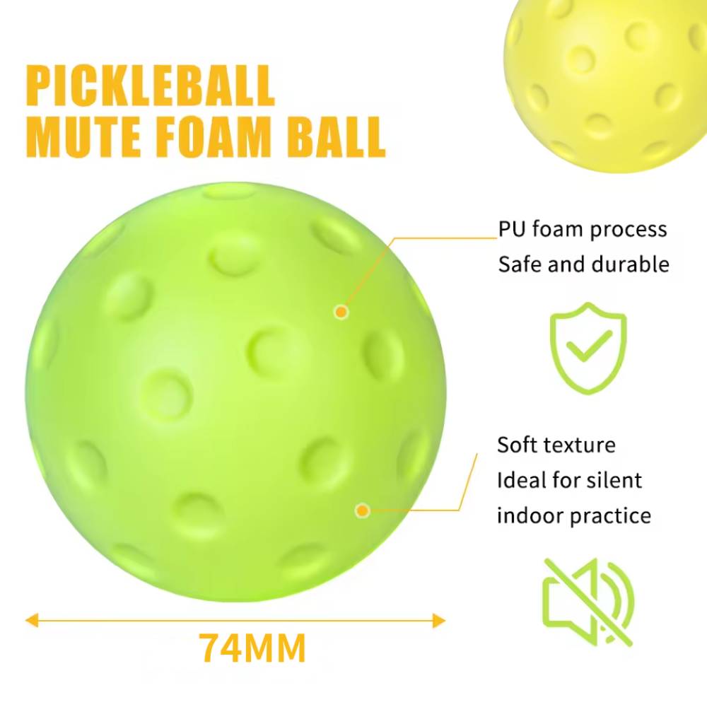 4Pcs Quiet Foam Pickleball balls Perfect for Indoor & Outdoor Practice & Training PU Foam Material for Reduced Noise