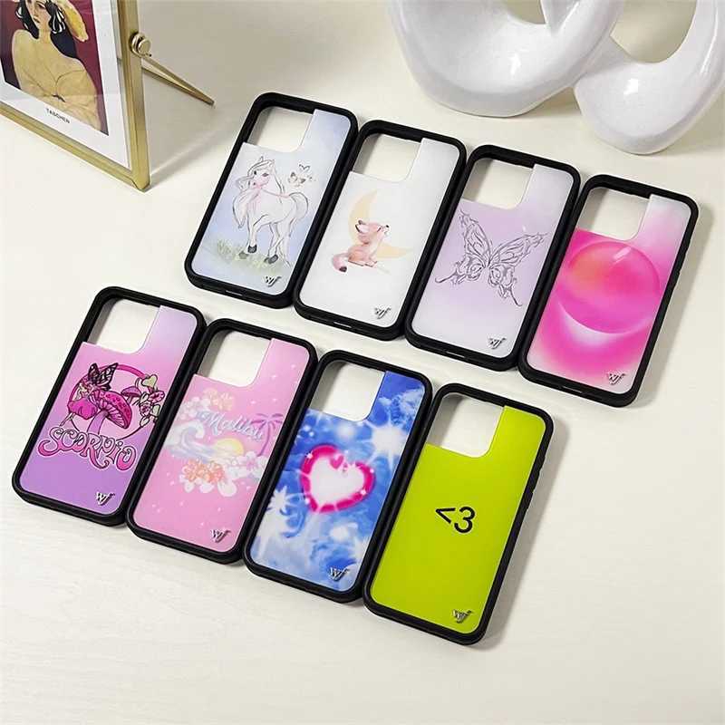 Wildflower 3D Flowers Phone Case for iPhone 16 15 14 13 12 Pro Max 16Plus Cute Moon Love WF Metal Wolf Cover Funda Z250211