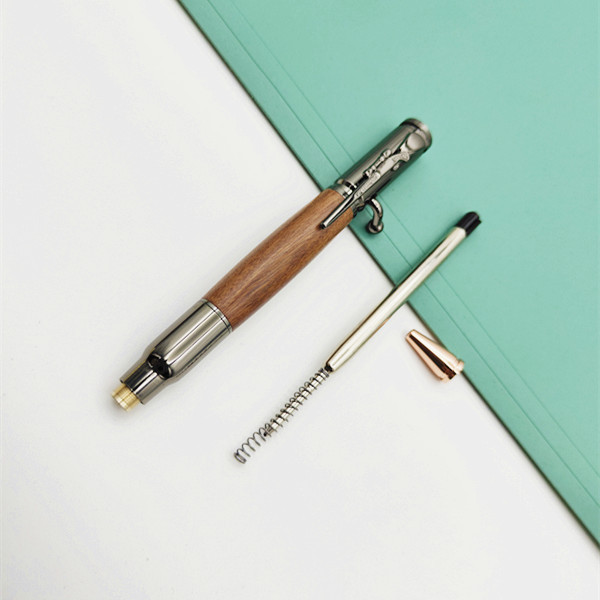 Ballpoint Pens Luxury Bolt Action Metal Wood Ballpoint Pen Black Ink Writing Journaling Notetaking Student Stationery Party Present